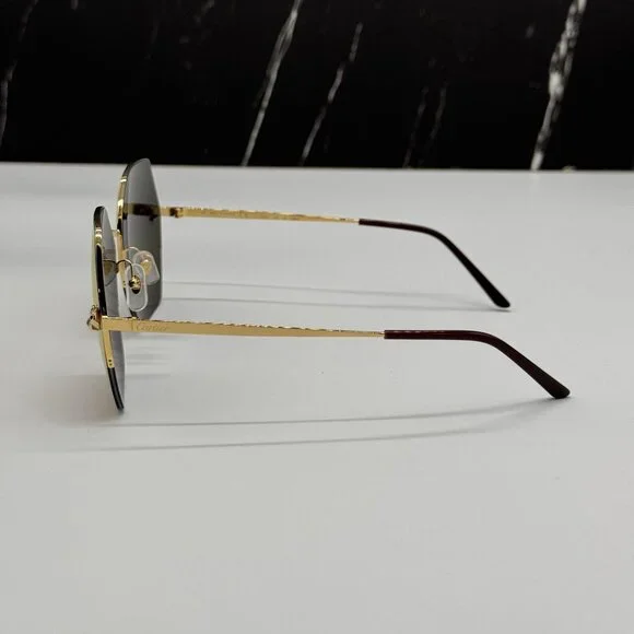 NEW CARTIER CT0332S 005 GOLD BROWN WOMEN SUNGLASSES CARTIER - Picture 8 of 15